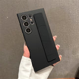 Luxury Ultra-Thin Matte Elastic Silicone Wrist Strap Shockproof Case for Samsung