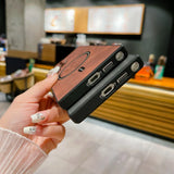 Leather Elk Magnetic Charging Case for Samsung