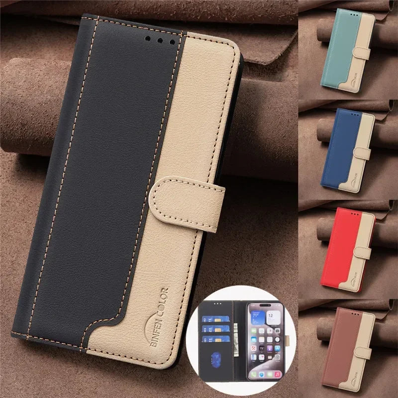 Leather Wallet Card Phone Case for Samsung