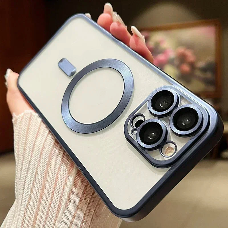 Fashion Plating Frosted Matte Magnetic Case For iPhone