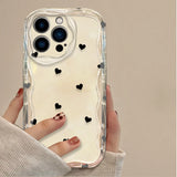 Black Bowknot Heart Shockproof Silicone Phone Case for iPhone
