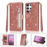 Fashion Glitter Wallet Card Slots Flip Leather Case for Samsung
