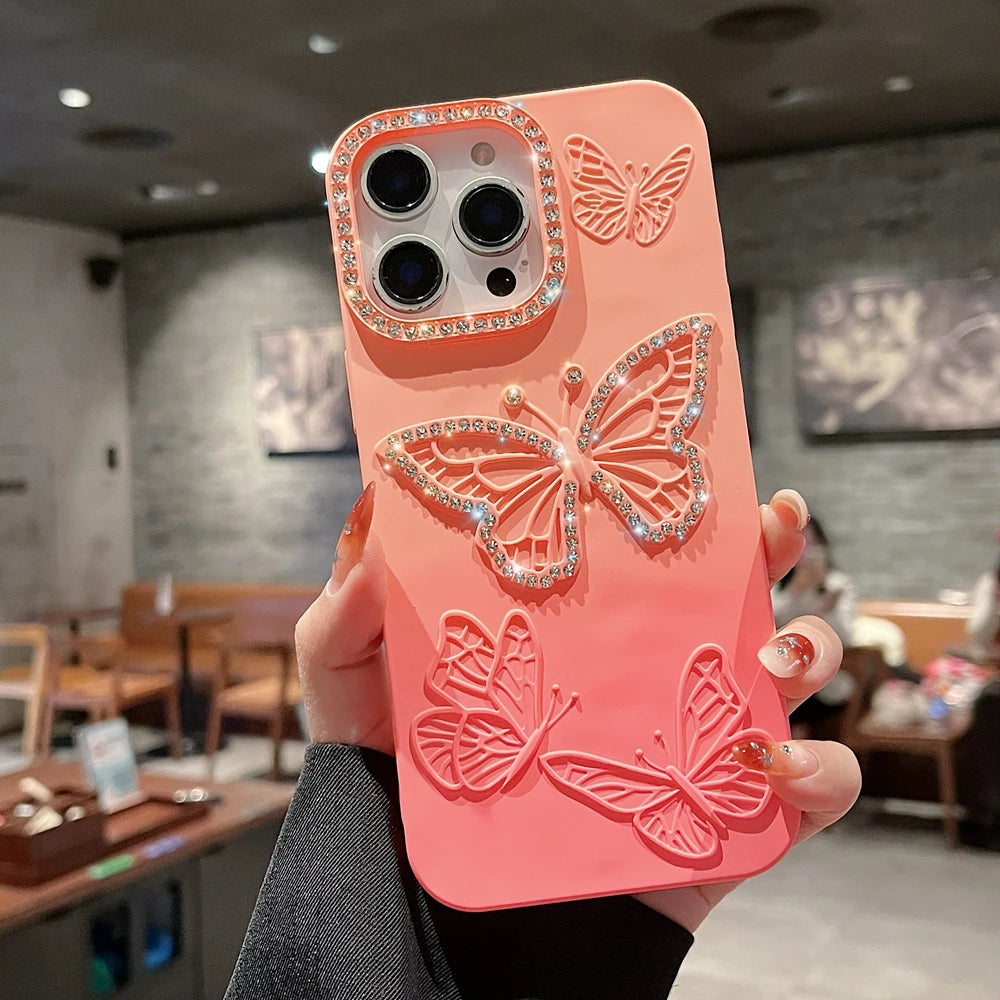 Luxury Gradient Color Butterfly Case for iPhone