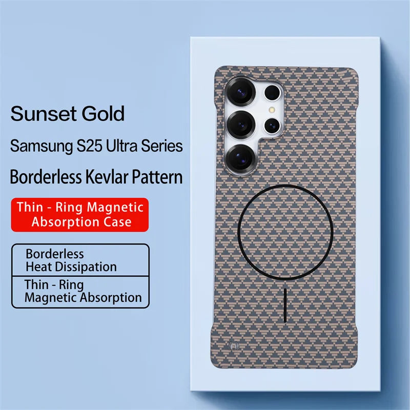 Ultra Thin Frameless Carbon Fiber Magnetic Case for Samsung