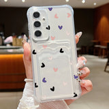 Card Bag Wallet Hearts TPU Phone Case For Samsung