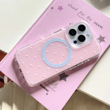 Simple Polka Dots Magnetic Phone Case For iPhone