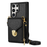 Leather Crossbody Lanyard Wallet Case for Samsung