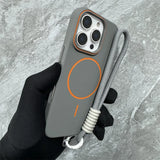 Ultrathin Simple Magnetic Lanyard Bumper Case for iPhone