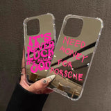 Graffiti Writing Characters Mirror Acrylic Shockproof Phone Case for iPhone