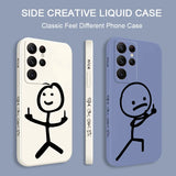 Creative Stick Figure Design Liquid Silicone Case for Samsung