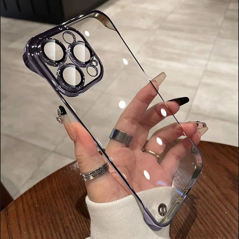 Luxury Plating Transparent Frameless Ultra Thin Case For iPhone