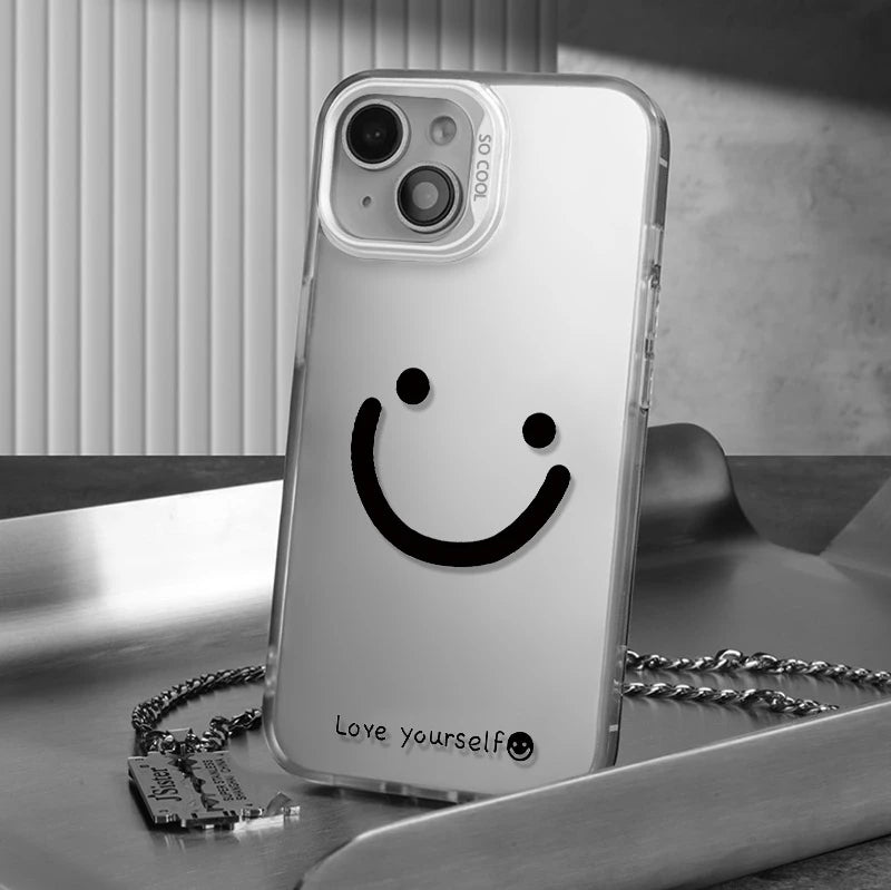 Color Silver Smile Cheeks Pattern Cover For iPhone