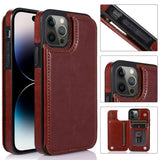 Luxury Retro Card Slots Flip Wallet Leather Case For iPhone