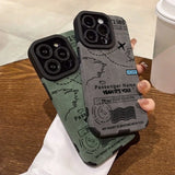 Air Route Pattern Silicone Shockproof Soft Case for iPhone