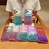 Luxury Clear Quicksand Glitter Sequin Gradient Phone Case For iPhone