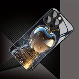 Luxury Waterdrop Crystal Apple Pattern Glass Case for iphone