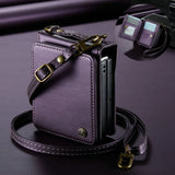 Leather Crossbody RFID‑Blocking Card Slots Wallet Case for Samsung Z Flip
