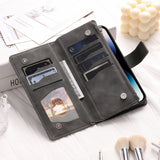 Luxury Embossed Card Slots Zipper Wallet Leather Case for Samsung