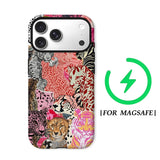 Pink Feline Collage Magnetic Double-layer Tough Phone Case for IPhone