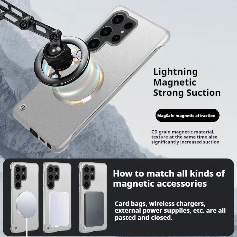 Thin Metallic Paint for Magsafe Magnetic  Borderless Case for Samsung