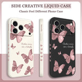 Butterflies Liquid Silicone Case for iPhone