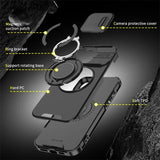 Luxury Armor Magnetic Bracket Slide Camera Protection Case for iPhone