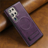 Luxury Leather Magnetic Fold Stand Holder Case For Samsung