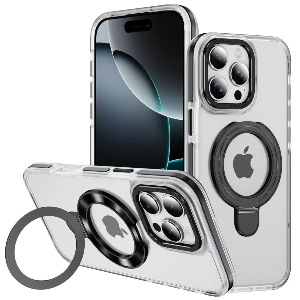 Luxury Clear Strong Magnetic Stand Phone Case For iPhone