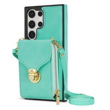 Leather Crossbody Lanyard Wallet Case for Samsung