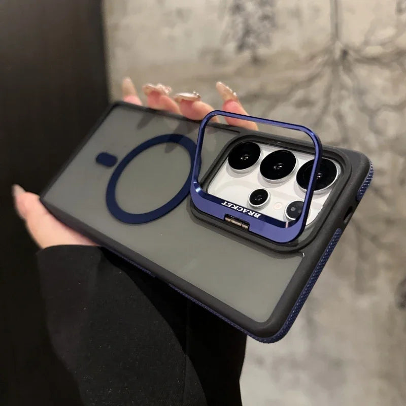 Magnetic Shockproof Metal Lens Stand Phone Case for Samsung