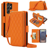 Luxury Leather Crossbody Wallet Case for Samsung