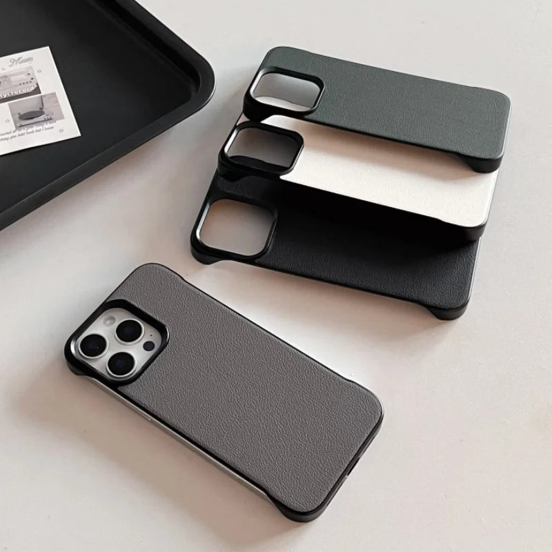 Business Frameless Leather Texture Case For iPhone