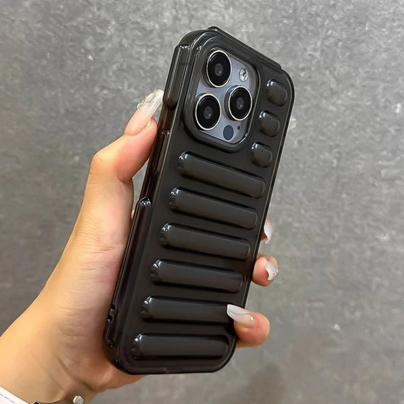 3D Capsule Air Cushion Shockproof Transparent Case For iPhone
