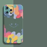 Skin Feel Smile Design Colorful Silicone Phone Case for iPhone