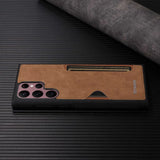 Retro Leather Wallet Card Holder Phone Case for Samsung