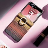 Carbon Fiber Texture Magnetic Charging Hard PC Case for Samsung Z Flip