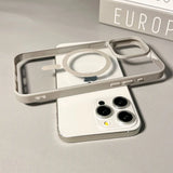 Candy Magnetic Wireless Charging Clear Phone Case For iPhone