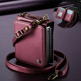 Leather Crossbody RFID‑Blocking Card Slots Wallet Case for Samsung Z Flip