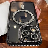 New Fashion Glitter Diamond Magnetic Transparent Case For iPhone