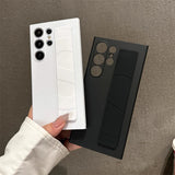 Luxury Ultra-Thin Matte Elastic Silicone Wrist Strap Shockproof Case for Samsung