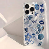 Pink Heart Starfish Coral Jellyfish Pattern Phone Case for iPhone