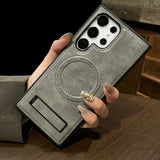 Luxury Leather Magnetic Fold Stand Holder Case For Samsung