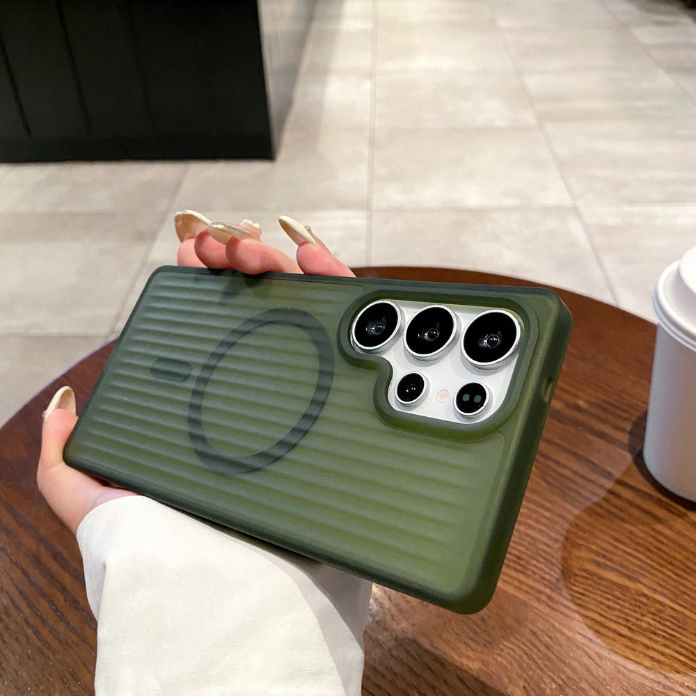 Corrugated Pattern Non-slip Magnetic Matte Case For Samsung
