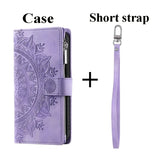 Zipper Wallet Case Crossbody Book Shell Case For Samsung