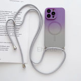 Magnetic Gradient Color Crossbody Lanyard Shockproof Case For iPhone