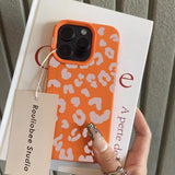 Pink Leopard Print Lichee Pattern Silicone Cover for iPhone