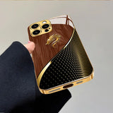 Luxury Gold Dragon Head Metallic Paint Glass Case for iPhone
