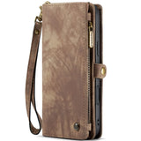 Leather Detachable Card Holder Zipper Wallet Magnetic Case for Samsung
