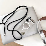 Mirror Make Up Crossbody Strap Magnetic Case for iPhone