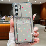 Card Bag Wallet Hearts TPU Phone Case For Samsung